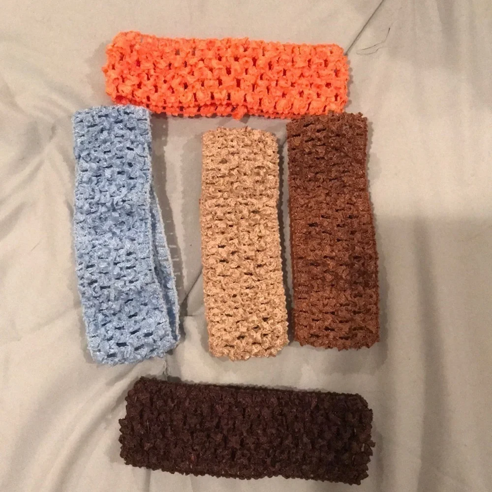 2/$15 - 10 Crochet Stretch Headbands Multicolor Neutral Baby Toddler Girls